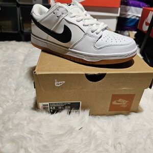 Nike Kids White and Black Sneakers with Gum Sole